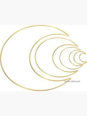 Metal Moon Shape Macrame Wreath Ring Hoop Set for DIY Craft Wedding Decor